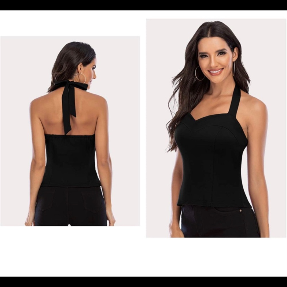 New Dress Tells Black Halter size large